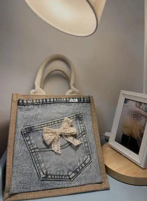 muji无印良品麻布包diy77牛仔衣改造