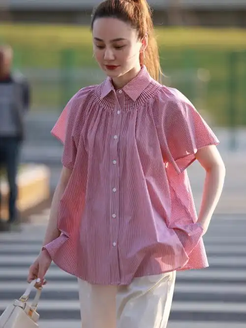 新疆棉重磅打揽插肩袖衬衫