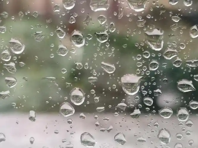 春雨哗哗的下着,雨珠露在玻璃窗上,宛如一颗颗剔透的水晶珠.