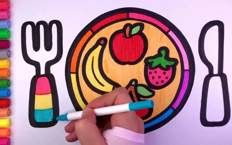 儿童简笔画教孩子画果盘