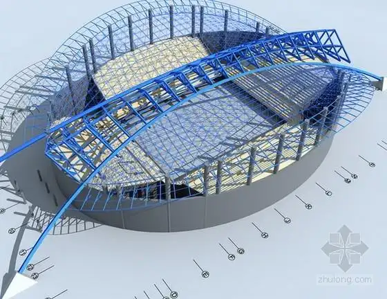 [贵州]钢网架结构体育馆工程钢结构施工方案(42页 附三维施工图)