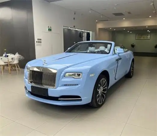 劳斯莱斯曜影天堂蓝色高颜值敞篷跑车