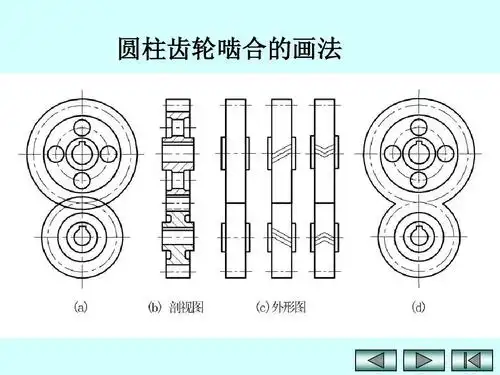 圆柱齿轮啮合的画法