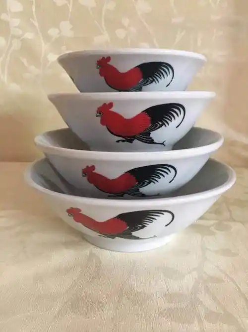 公鸡碗经典怀旧公鸡碗餐具陶瓷老式鸡公碗面碗粿汁粿条碗猪脚饭碗商用