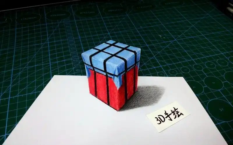 【手绘】教你画3d立体吃鸡空投箱