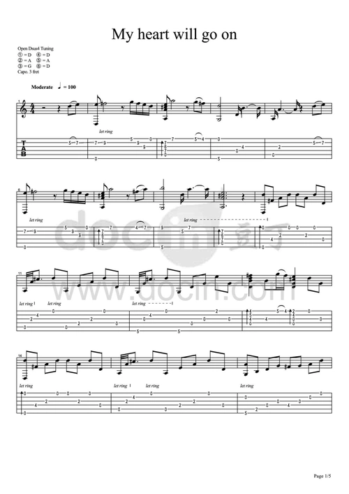 郑成河《我心永恒》吉他谱_word文档在线阅读与下载_无忧文档