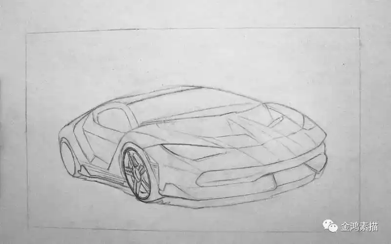 马克笔手绘兰博基尼 | 牛气_金鸿素描_零二七艺考