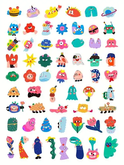 可可爱爱奇奇怪怪小怪兽大合照