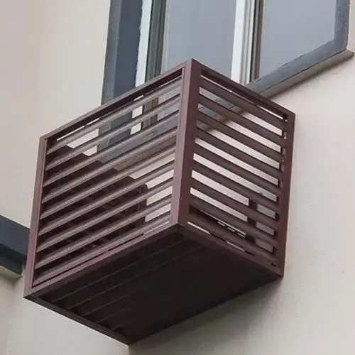 空调外机罩铝合金空调罩 铝合金防护栏格栅防雨防晒百叶窗通风口