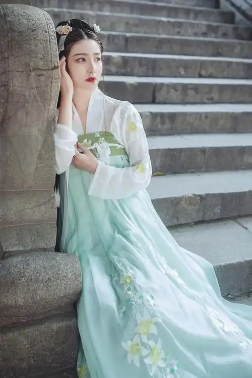 汉韵阁芙蓉姣姣盈原创新款汉服女齐胸襦裙对襟日常清新淡雅夏现货
