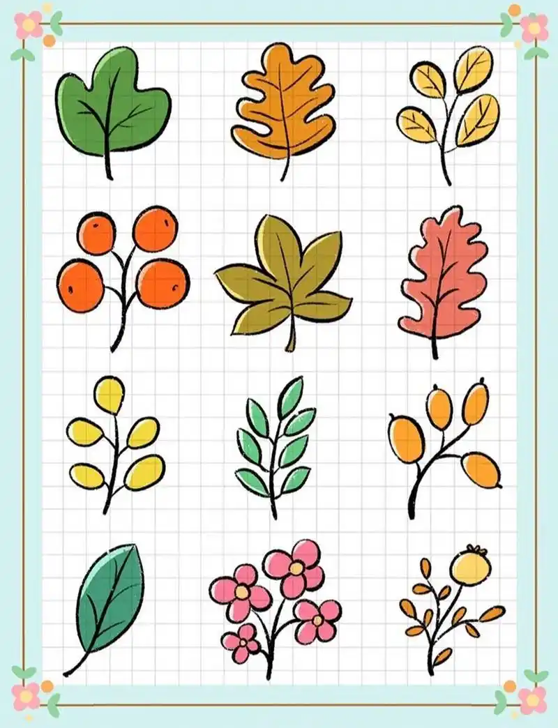 简笔画|秋天来了树叶植物叶子落叶零基础     其实让人焦虑的不是忙