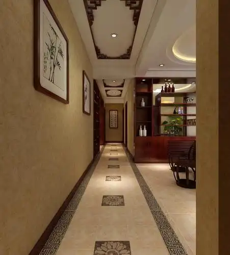 过道吊顶中式风格之家走廊装修效果图