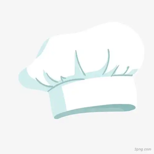 白色卡通厨师帽子png素材透明免抠图片-装饰效果