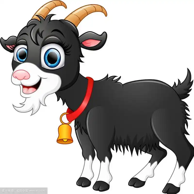可爱的黑山羊卡通