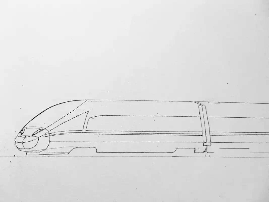 手绘cr400bf-c动车组.#手绘 #铅笔画 #中国高铁 - 抖音