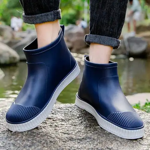 夏季雨鞋男士短筒雨靴春秋下雨天学生水鞋送外卖厨房防滑加绒套鞋