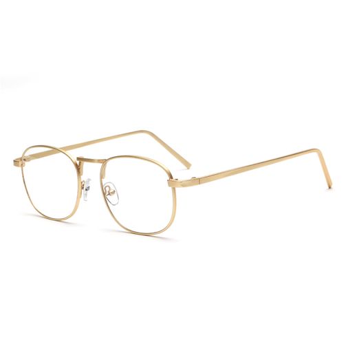 复古金属细框眼镜架 金丝金色方框平光镜女 男小脸成品近视眼镜框