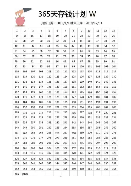 365天存钱表格