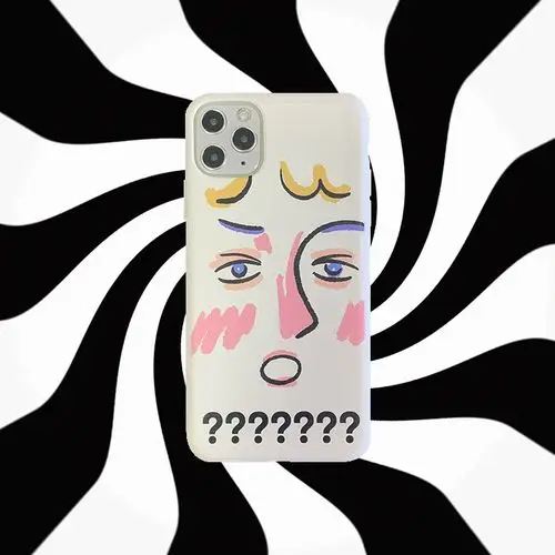 简约ins风自拍表情问号脸xr液态硅胶手机壳适用iphone11max夏季xs