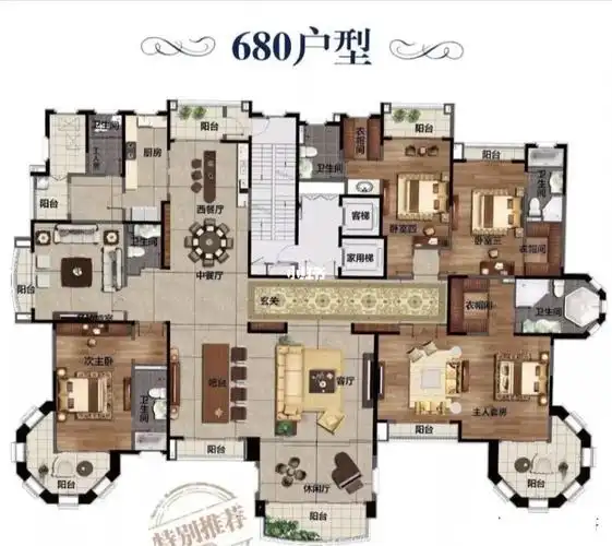 680平大平层户型来了_山钢锦绣华府自由行热门攻略_别墅_户型_家居