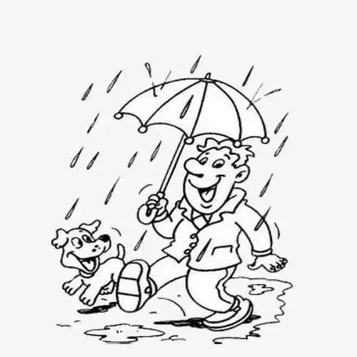 雨天的小狗简笔画