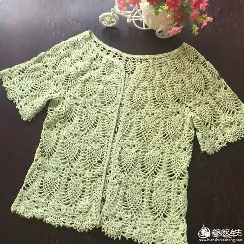 超实用的钩针菠萝花开衫,夏日吊带裙好搭档(附图解)