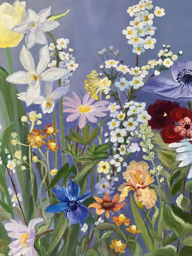 油画花卉.尺寸:50x60cm,油画颜料 #手绘 #装饰画 - 抖音