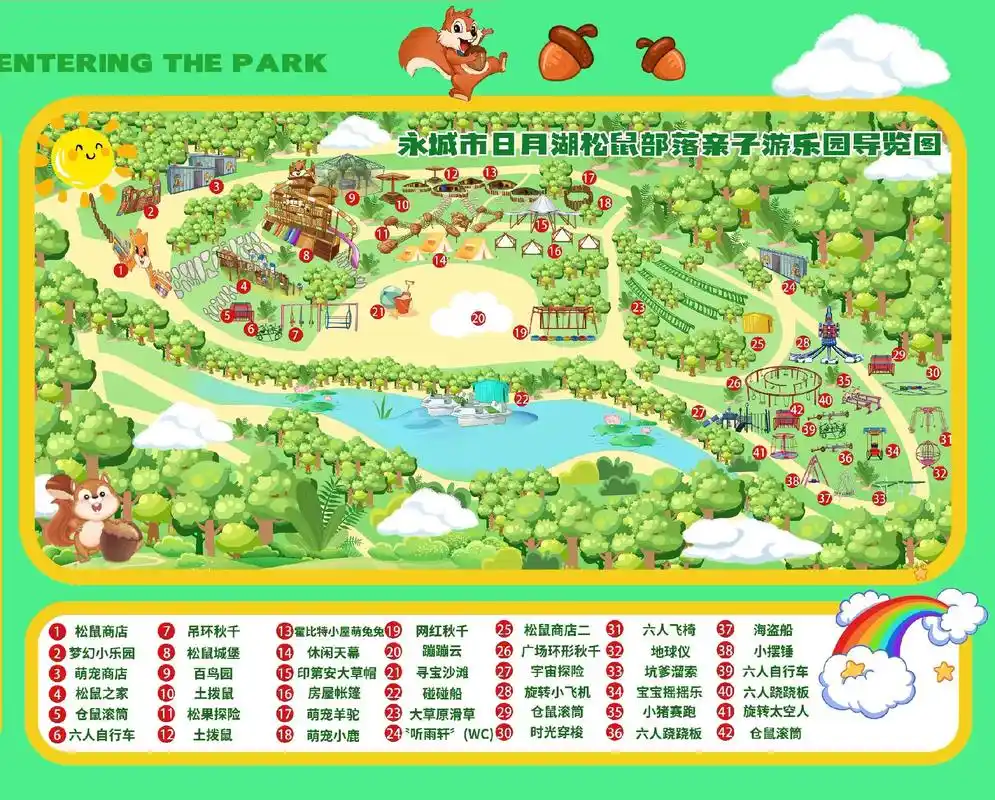 松鼠乐园主题手绘地图.