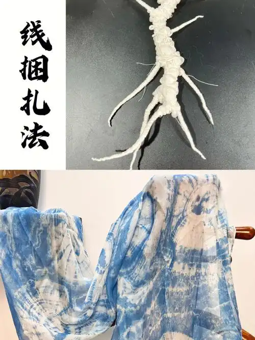 常见的扎染技法线捆扎染