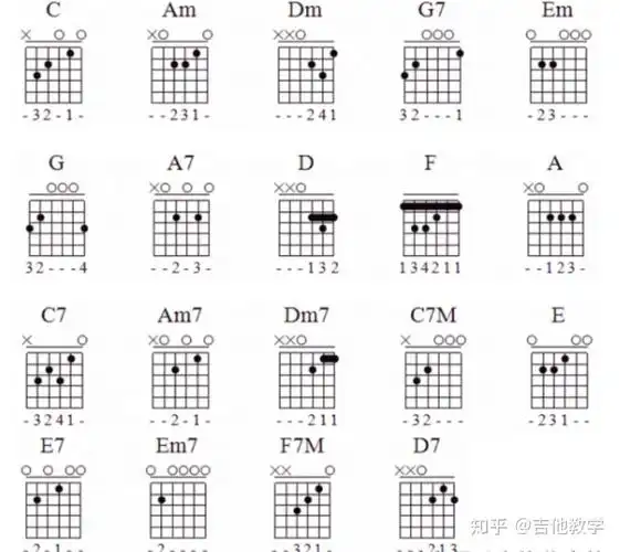 如图,认识指板:吉他是半音乐器,每升高一品格即升高半音一个全音等于