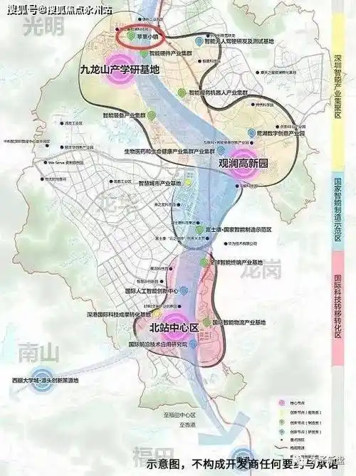 6大产业巨头,有科技产业基地(在建中),富士康,新型产业基地(规划中)