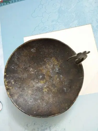 清代铜油灯 - 佛像铜器杂件 - 古泉社区