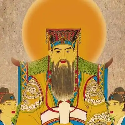 三官神像像画三元大帝丝绸画天官地官水官挂画国画