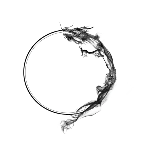 古风巨龙水墨龙墨迹圆圈免抠素材