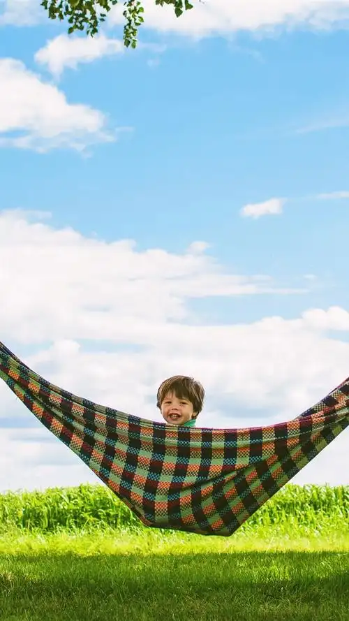 壁纸 夏天,树,吊床,快乐的孩子男孩 3840x2160 uhd 4k 高清壁纸, 图片
