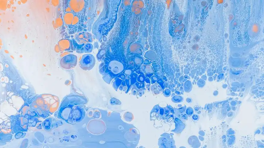 蓝色丙烯酸颜料抽象艺术背景壁纸