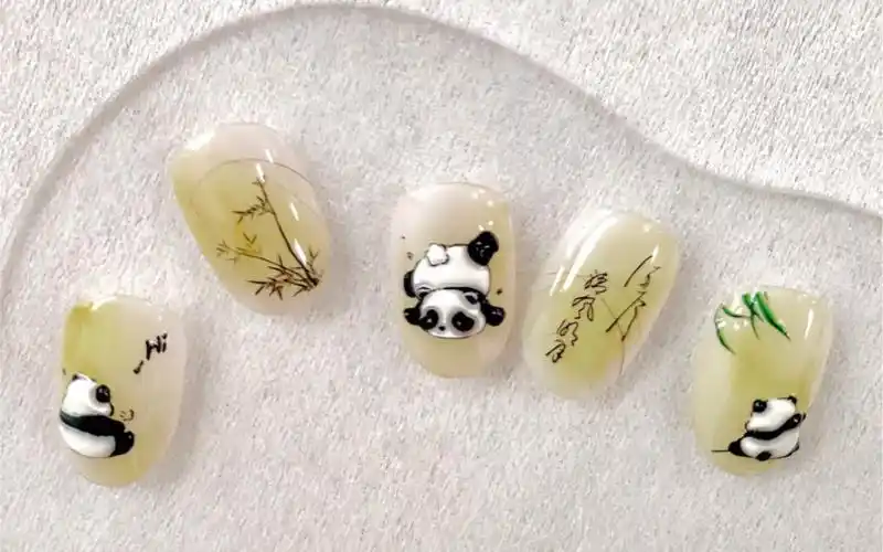 杭州美甲培训|可爱94熊猫|杭州学美甲