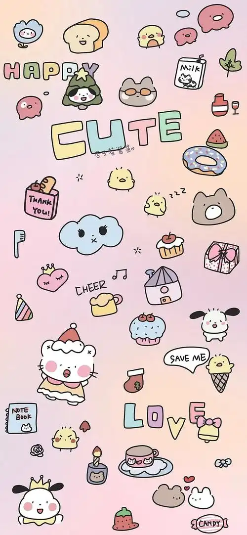 手机可爱卡通壁纸全面屏