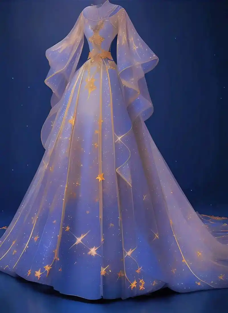 ai绘画 #设计#插画  星空礼服 - 抖音