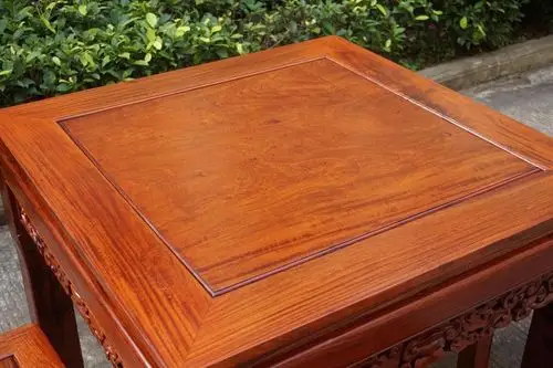 餐桌红木加厚紫檀花梨方桌缅甸