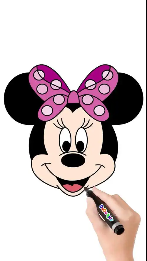 简笔画#怎样画米妮老鼠简笔画迪士尼绘画宝宝学画画一步一步少儿美术