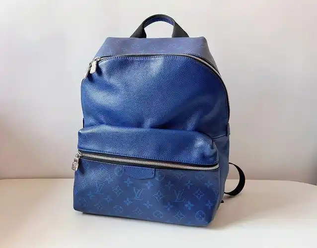 lv蓝花限量款书包双肩包