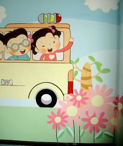 室内幼儿园墙体彩绘墙绘