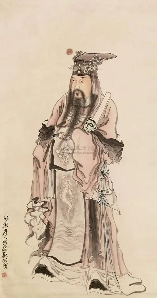 【天官像 立轴 设色纸本】拍卖品_图片_价格_鉴赏