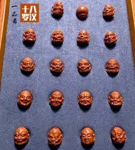 龙纹桃核雕刻十八罗汉手串核雕18罗汉桃木手链非猴头小核桃橄榄核