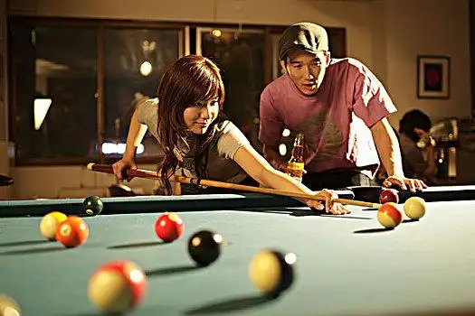 伴侣,玩,台球