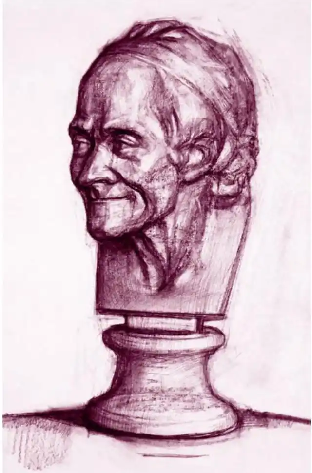 伏尔泰石膏像素描作品