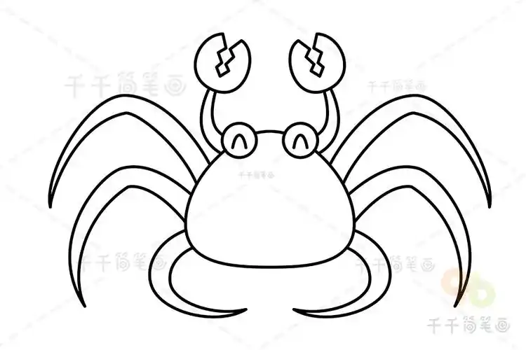 帝王蟹简笔画教程