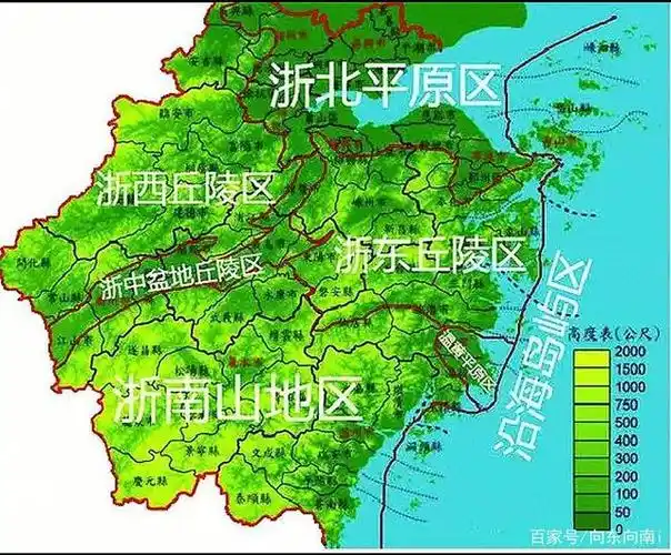 浙江省地形图
