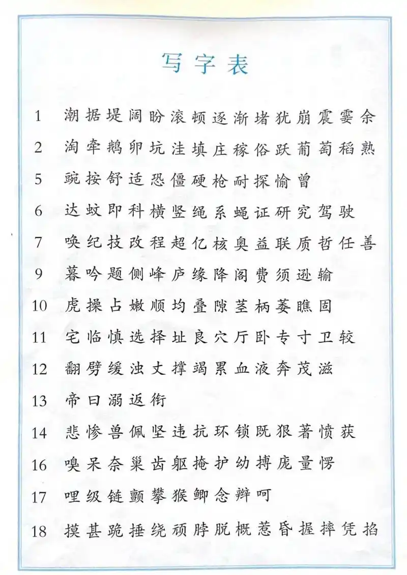 四年级上册生字表,词语表 四年级上册生字表,词语表